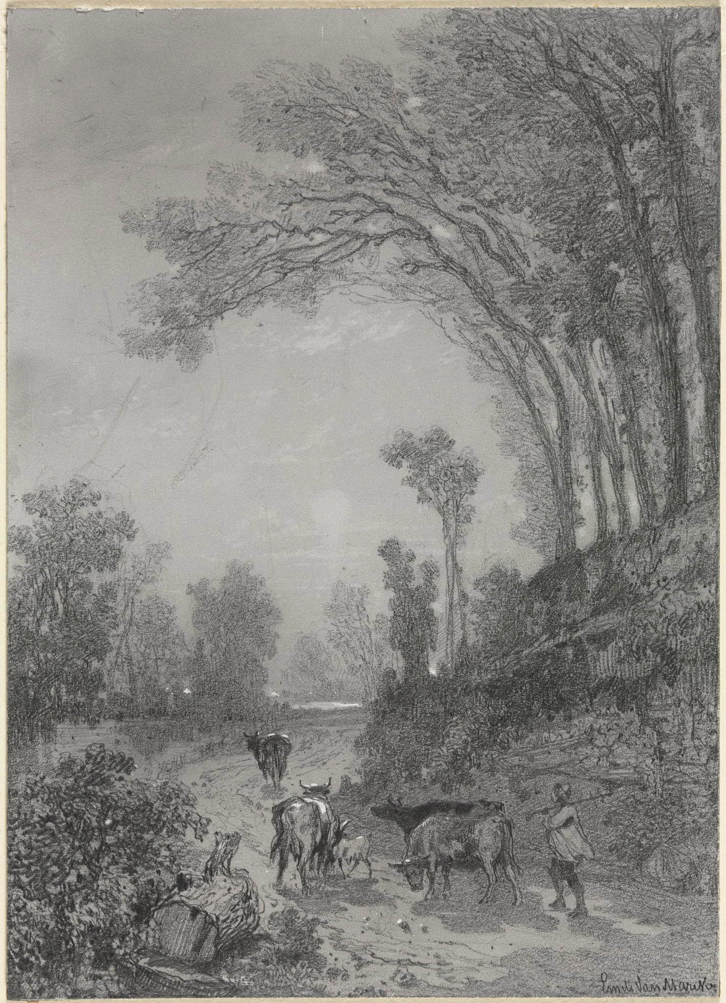 Landscape with Cows, detail