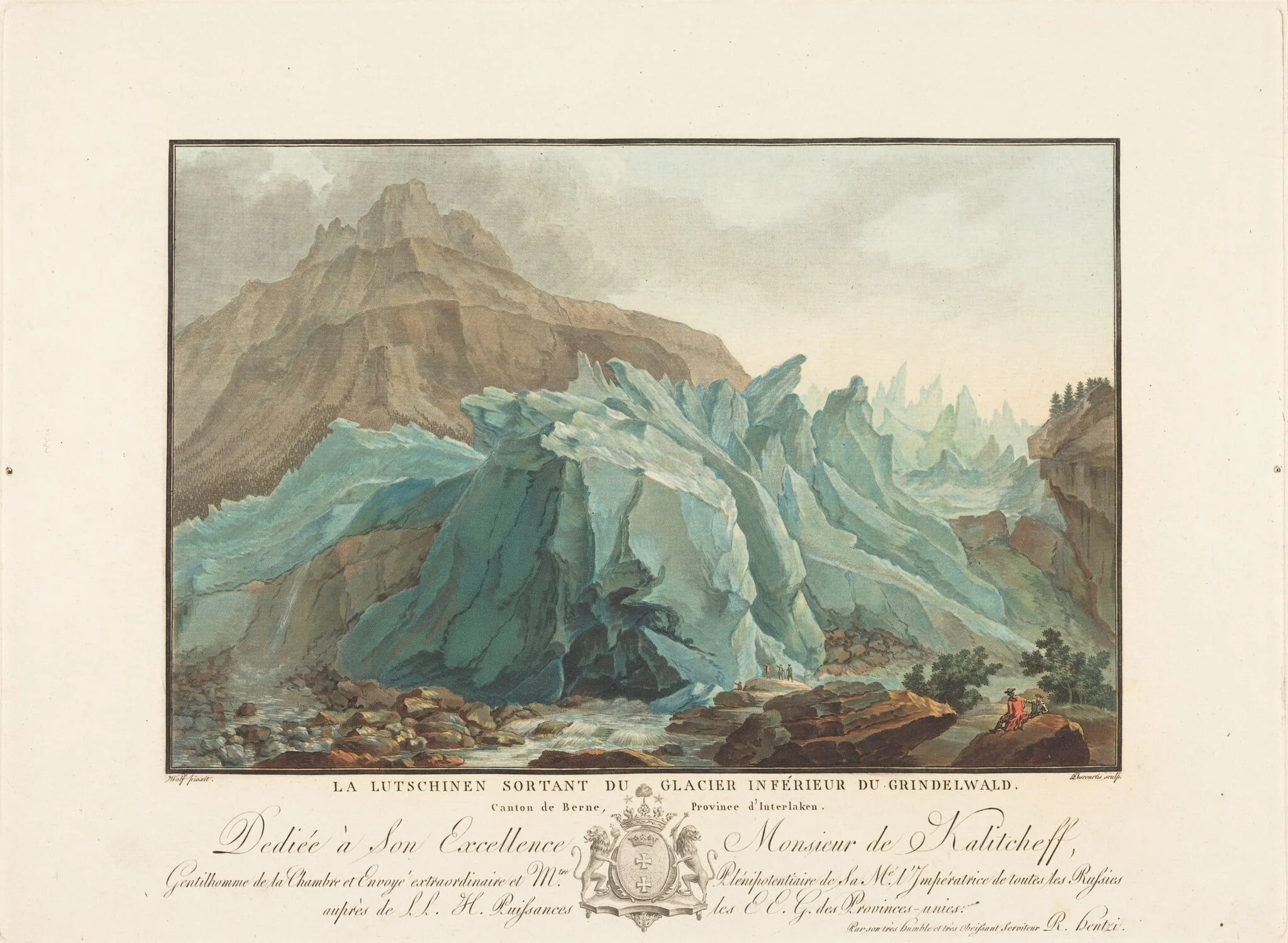 La Lutschinen sortant du Glacier inférieur du Grindelwald, detail