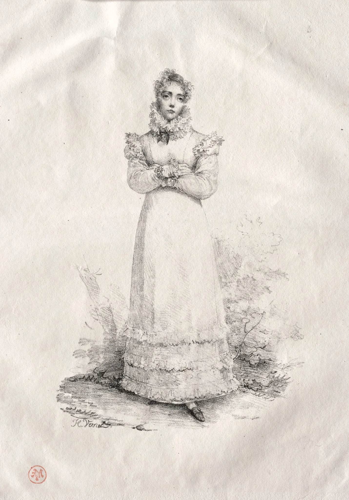 Young Woman Standing, detail