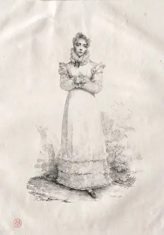 Young Woman Standing, by Horace Vernet, 1804