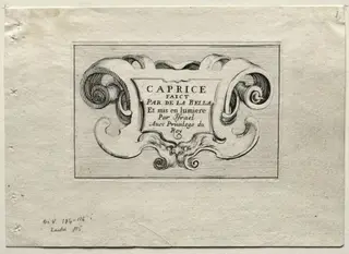 Caprices:  Title Page, by Stefano Della Bella, 1642