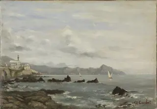 View of Lake Geneva, by Gustave Courbet, oil