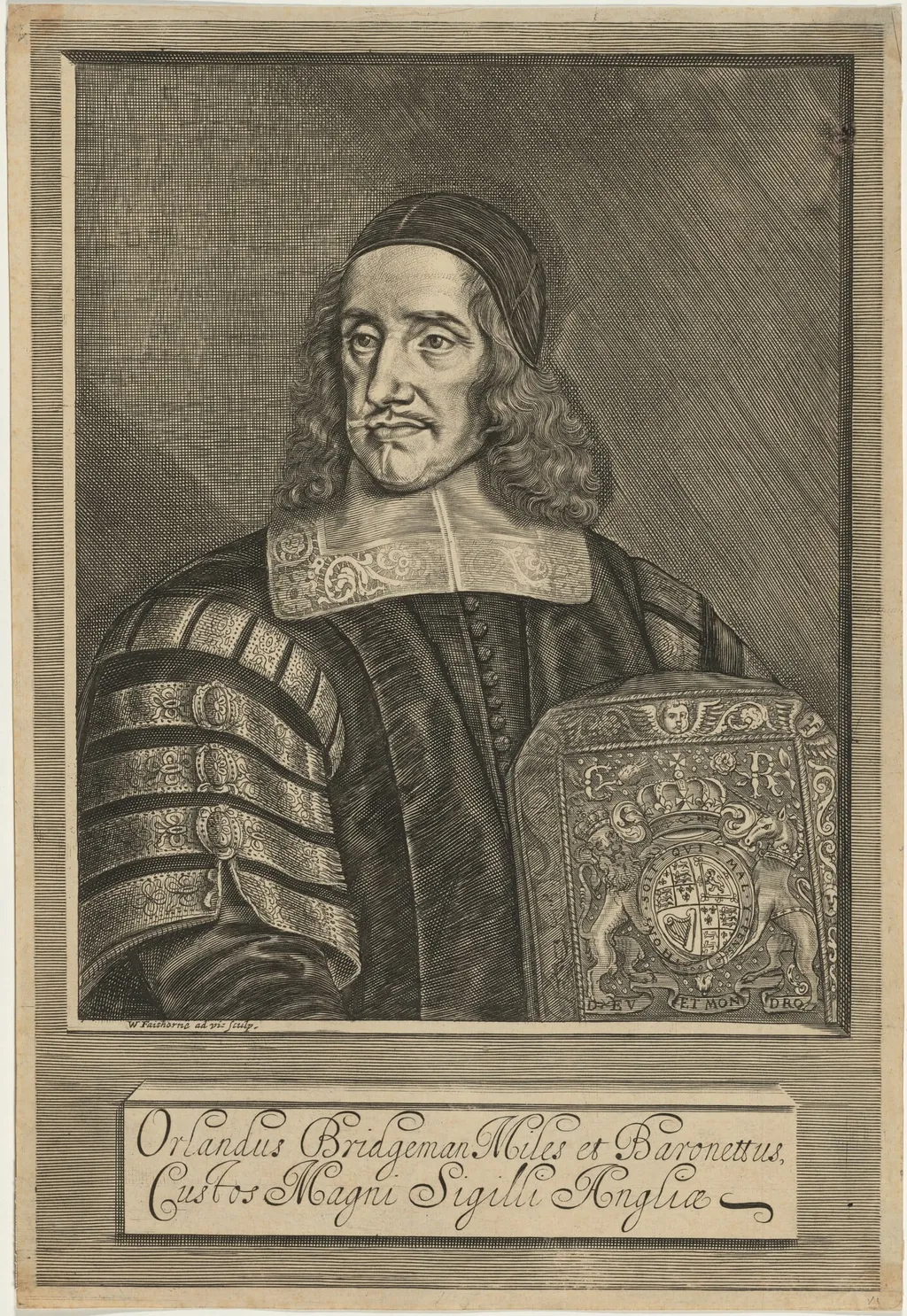 Sir Orlando Bridgeman, by William Faithorne, ink, 1671
