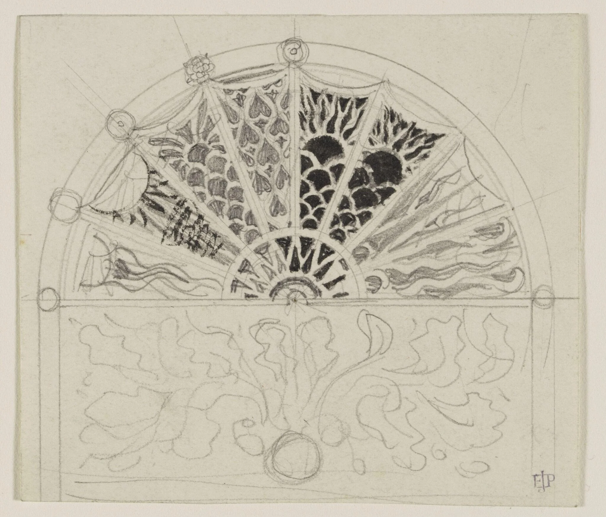 Ornament for a lunette, detail