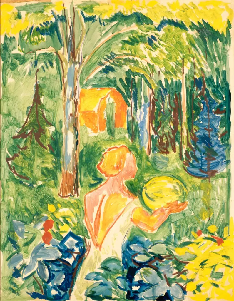 Woman with Pumpkin, by Edvard Munch, oil, 1942