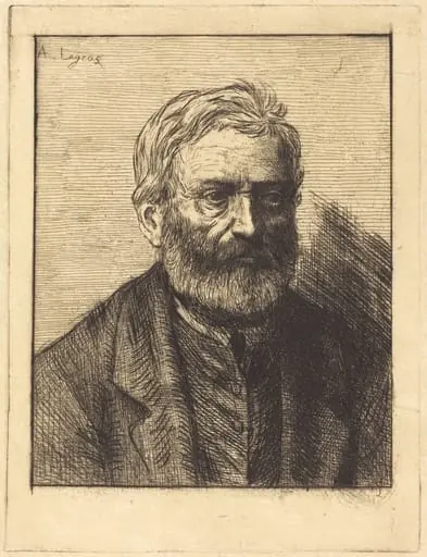 Victor Hugo, 1st plate, by Alphonse Legros, ink, 1874