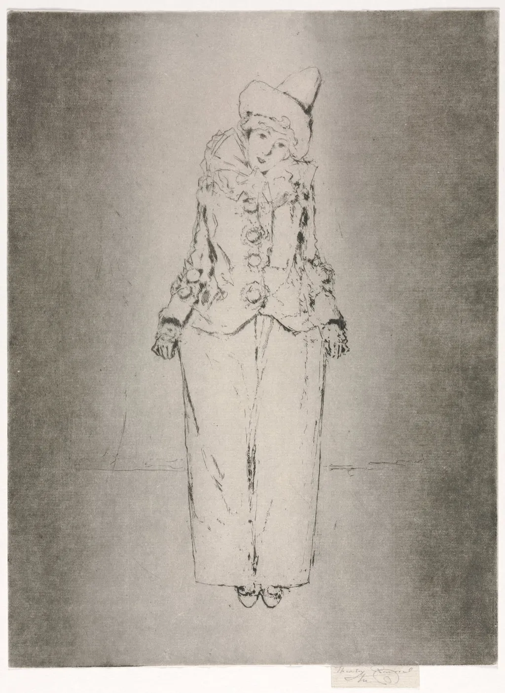 Pierrot en Pied, Portrait of Lady A. C., by Théodore Roussel, 1888