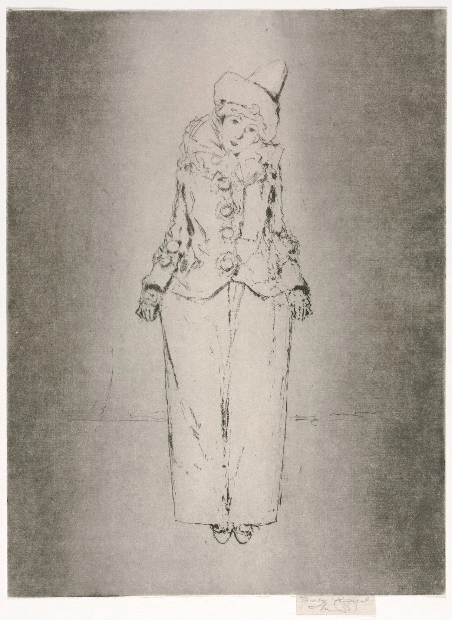 Pierrot en Pied, Portrait of Lady A. C., detail