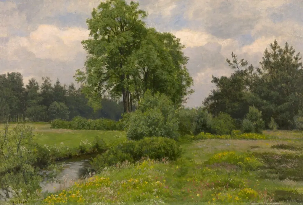 Landscape, by Alfred Elsen, oil, 1892