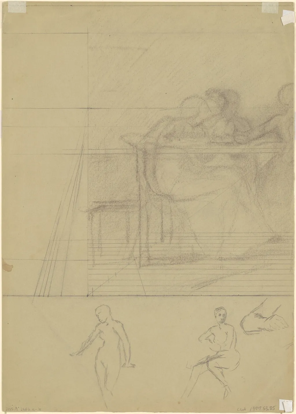 Studies of Figures [verso], by Perry, Enoch Wood, Jr., graphite, 1880