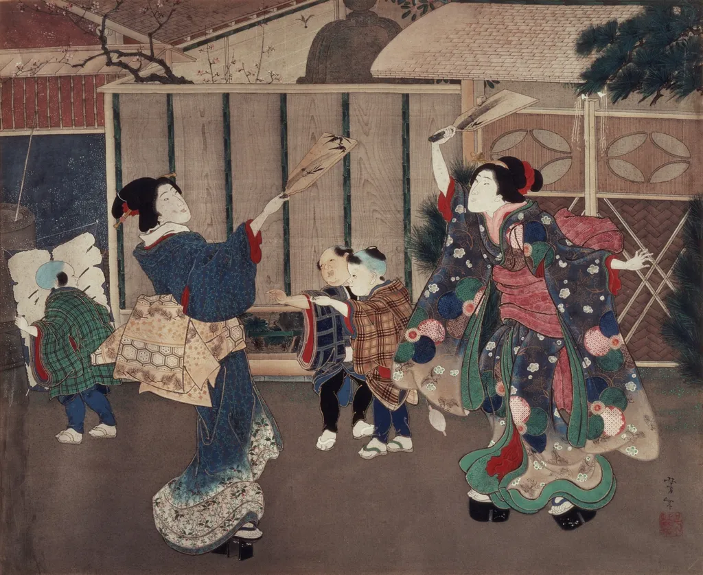 January: Celebrating the New Year, by Yoshitoshi, unspecified, 1860