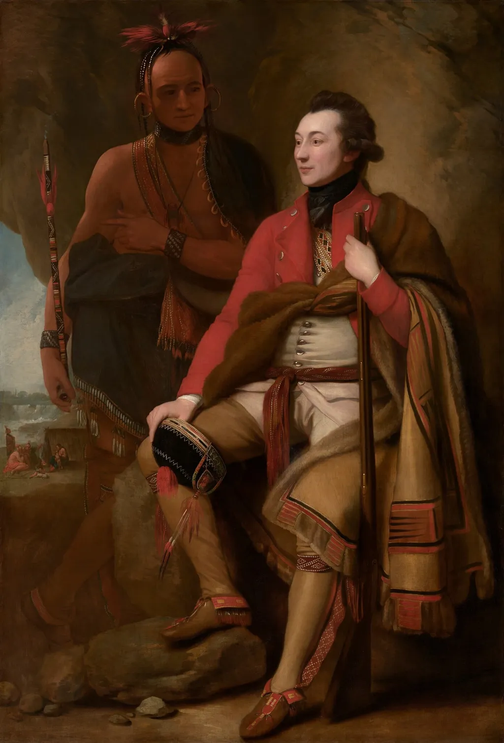 Colonel Guy Johnson and Karonghyontye (Captain David Hill), by Benjamin West, oil, 1776