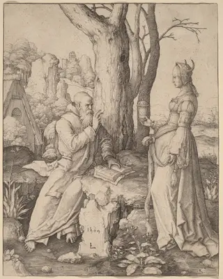 The Temptation of Saint Anthony, by Lucas van Leyden, ink, 1509