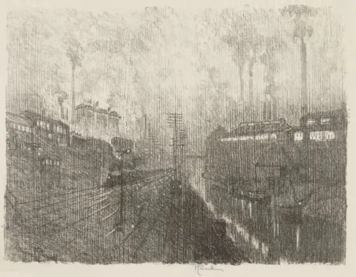 English War Work:  Evening in the Munitions Country, by Joseph Pennell, 1916