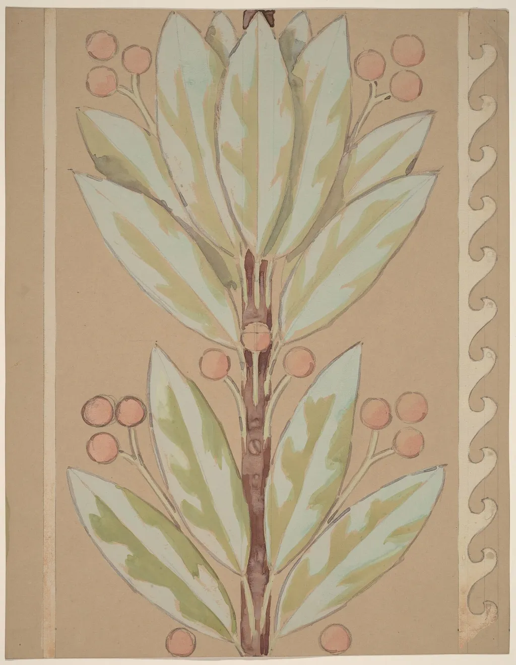 Study for a Border Design, by Charles Sprague Pearce, gouache, 1894