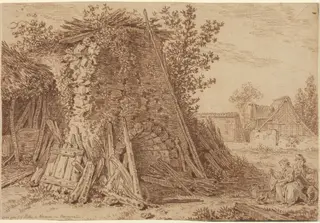 A Rustic Kiln at Vernon, by Johann Georg Wille, chalk, 1761
