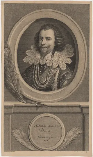 George Villiers, Duke of Buckingham, by Charles Simonneau, ink, 1707