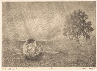 The Big Shower, by Emmanuel Phélippes-Beaulieu, ink, 1859