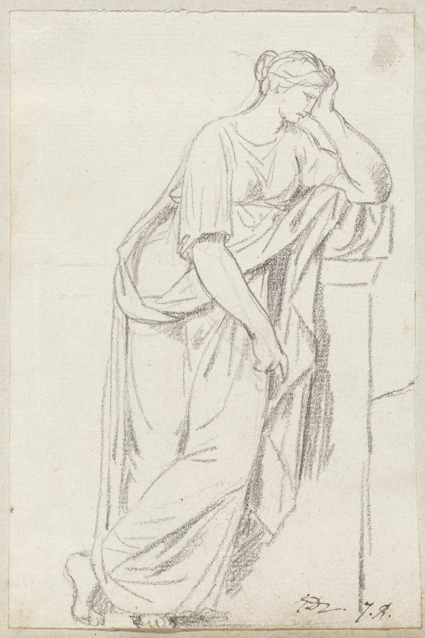 A Muse from the Sarcophagus of the Muses, detail