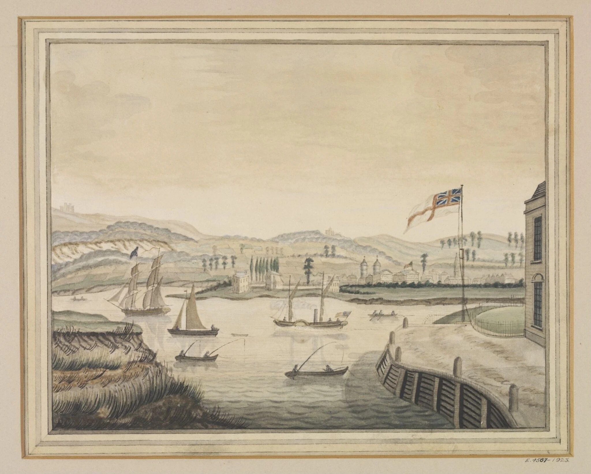 Mouth of the River Lea facing Greenwich, detail