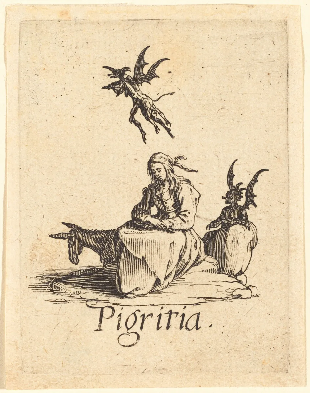 Sloth, by Jacques Callot, ink, 1621