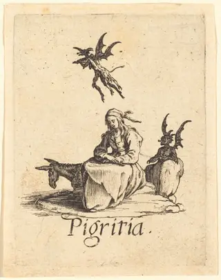 Sloth, by Jacques Callot, ink, 1621