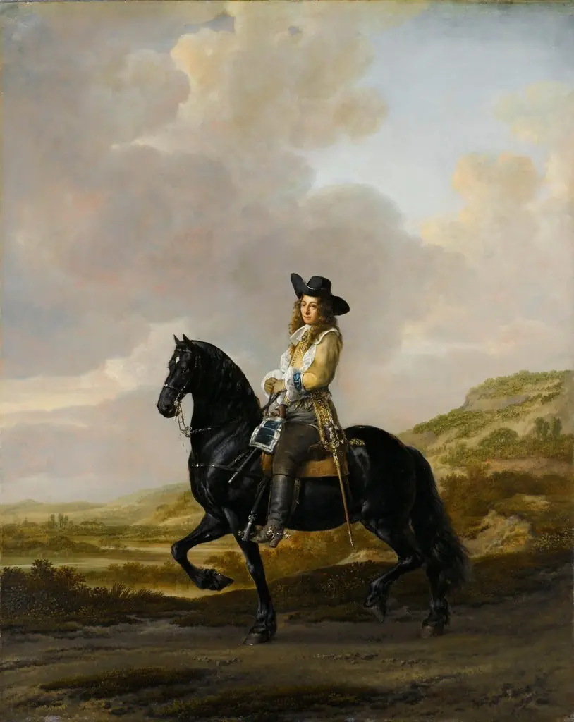 Pieter Schout on Horseback, by Adriaen van de Velde, oil, 1660