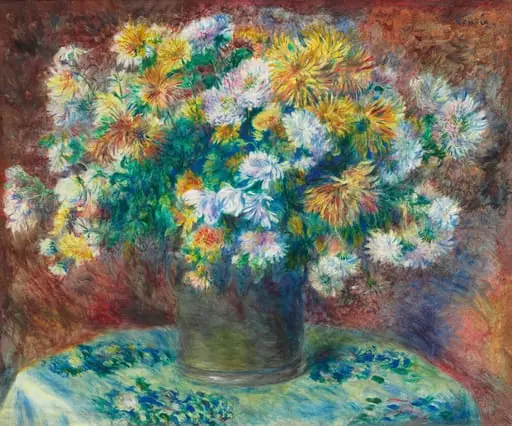 Chrysanthemums, by Auguste Renoir, oil, 1882