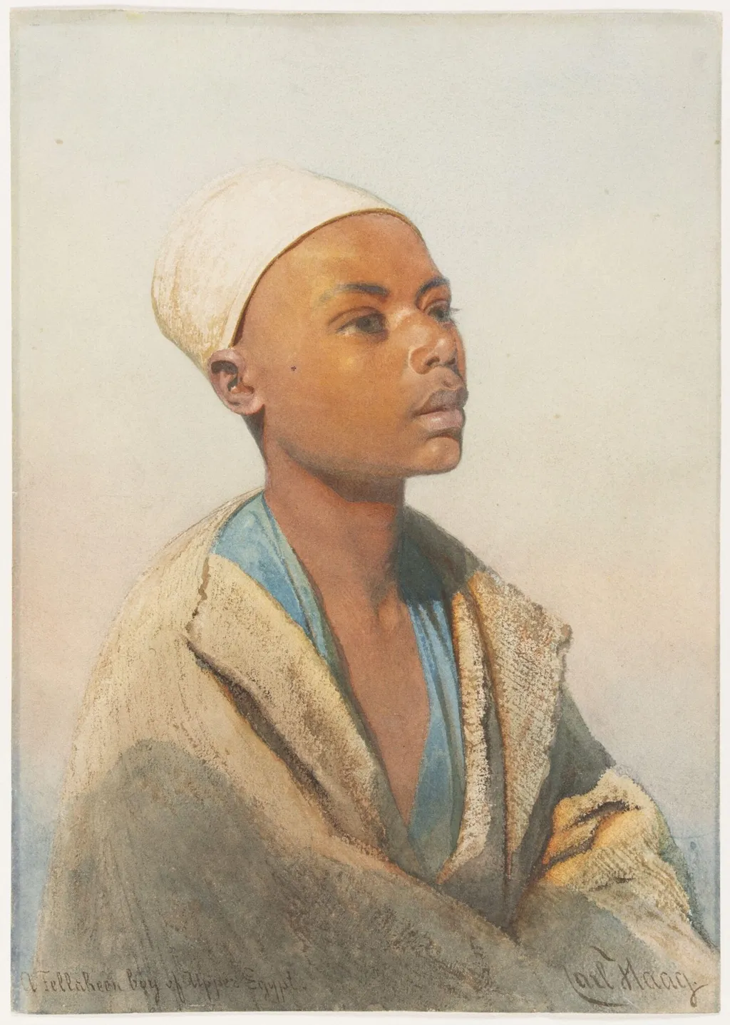 Hassan: A Fellah Boy of Upper Egypt, by Haag, watercolor, 1858