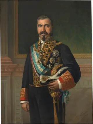 Manuel Orovio Echagüe marqués de Orovio ministro de Fomento, by Ricardo María Navarrete Fos, oil, 1889