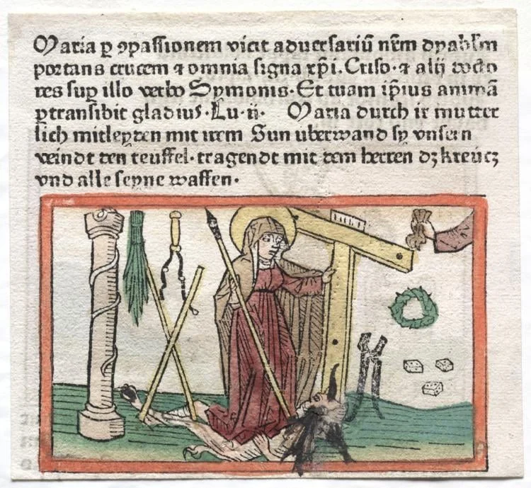 Spiegel Menslicher Behaltnis: The Virgin Mary Overcoming a Devil, detail