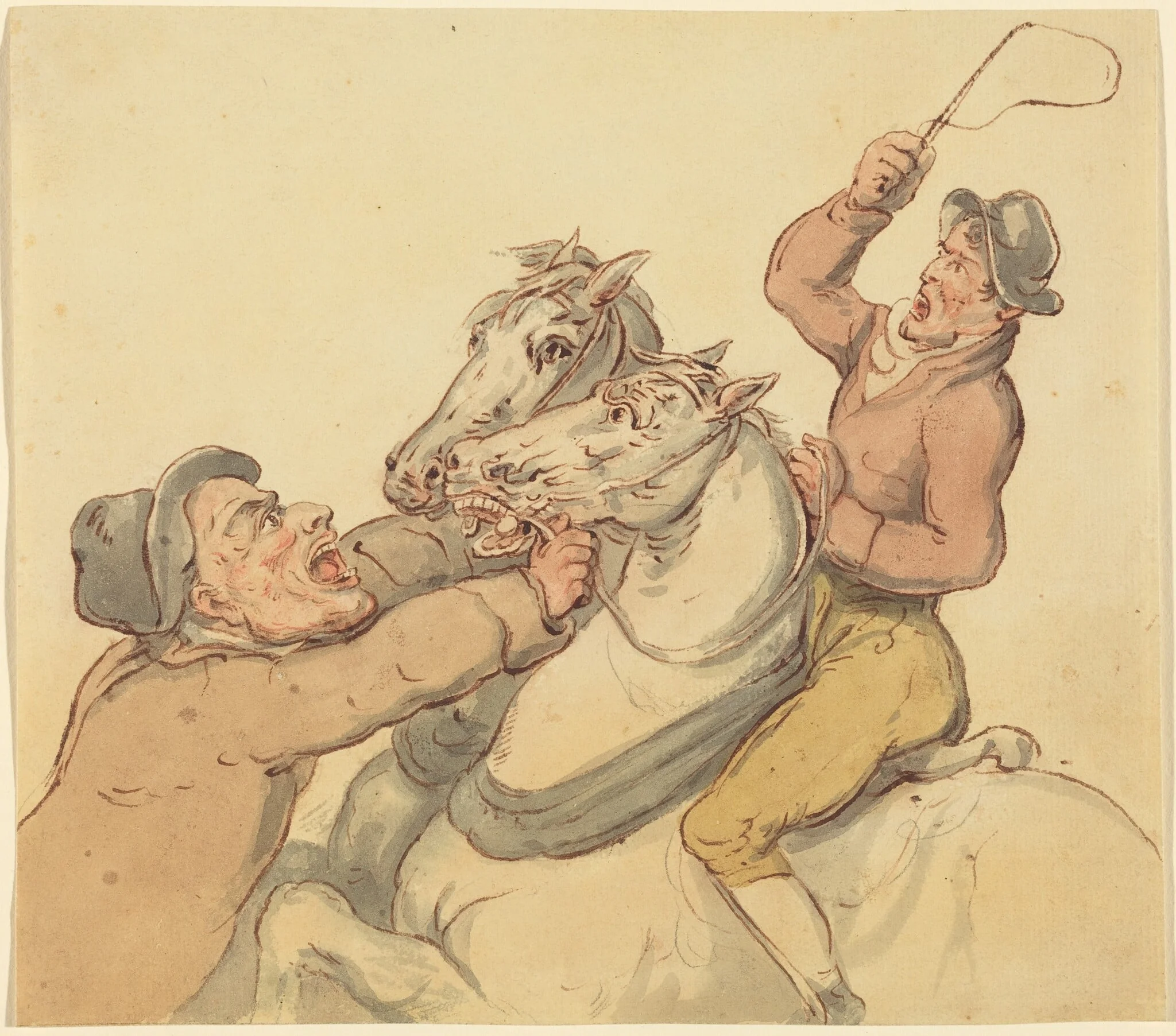 Drovers with a Pair of Rearing Horses, detail