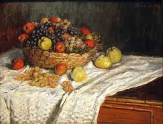 Apples and Grapes, by Claude Monet, oil, 1890