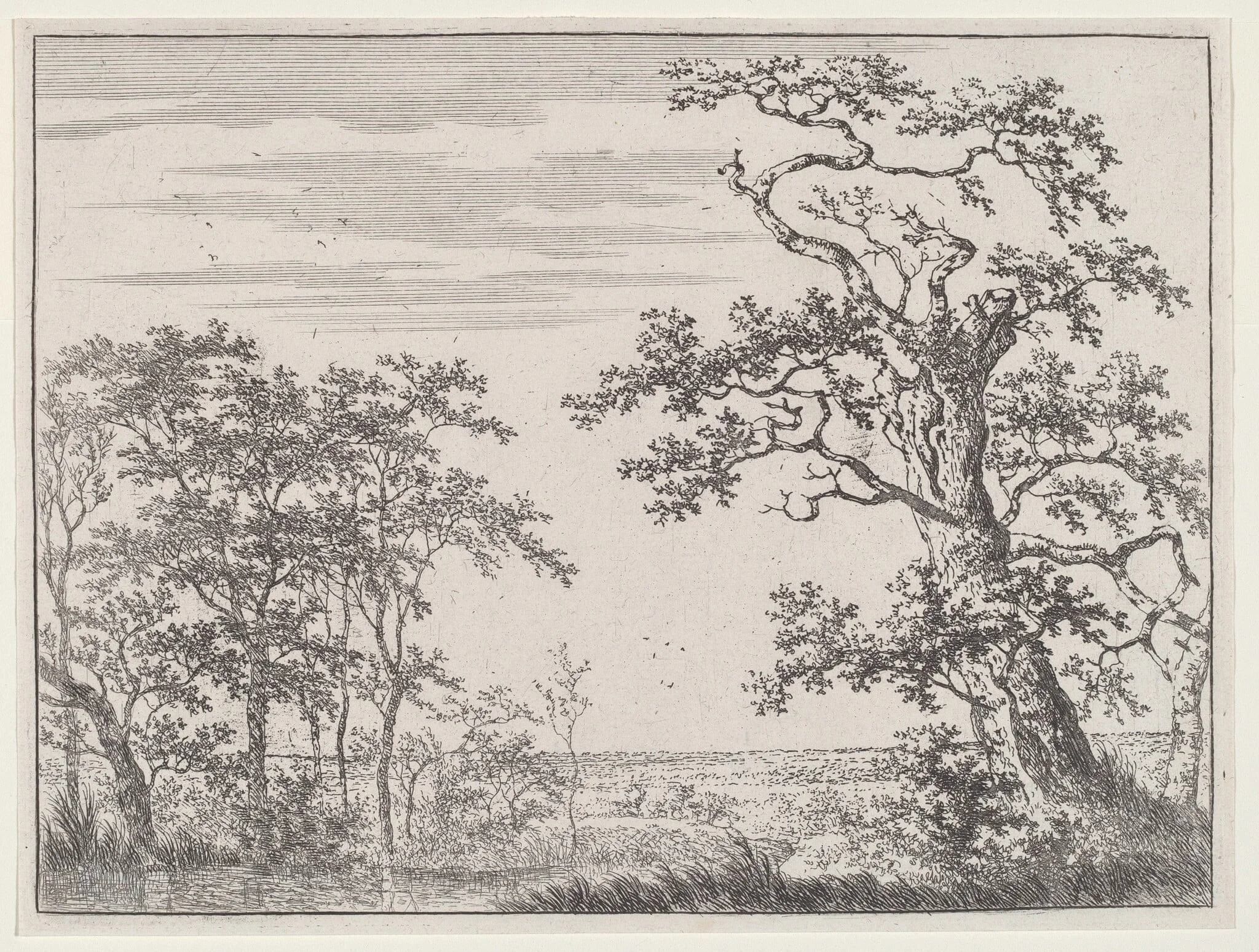 Landscape with a Stream and an Ancient Tree, detail