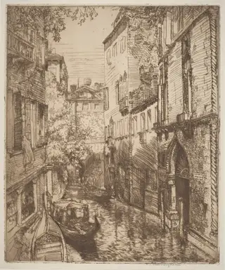 Rio delle Verona, Venice, by Donald Shaw MacLaughlan, ink, 1912