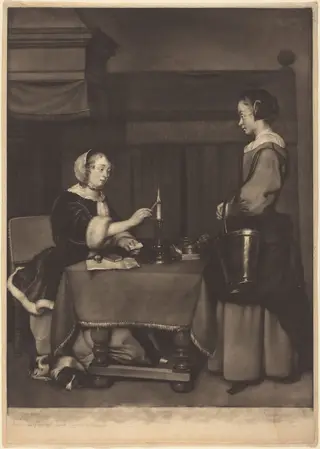 The Female Correspondent, by John Boydell, ink, 1771