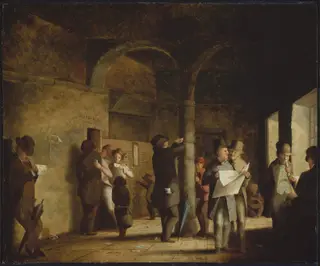 In the Pittsburgh Post Office, by David Gilmour Blythe, oil, 1860