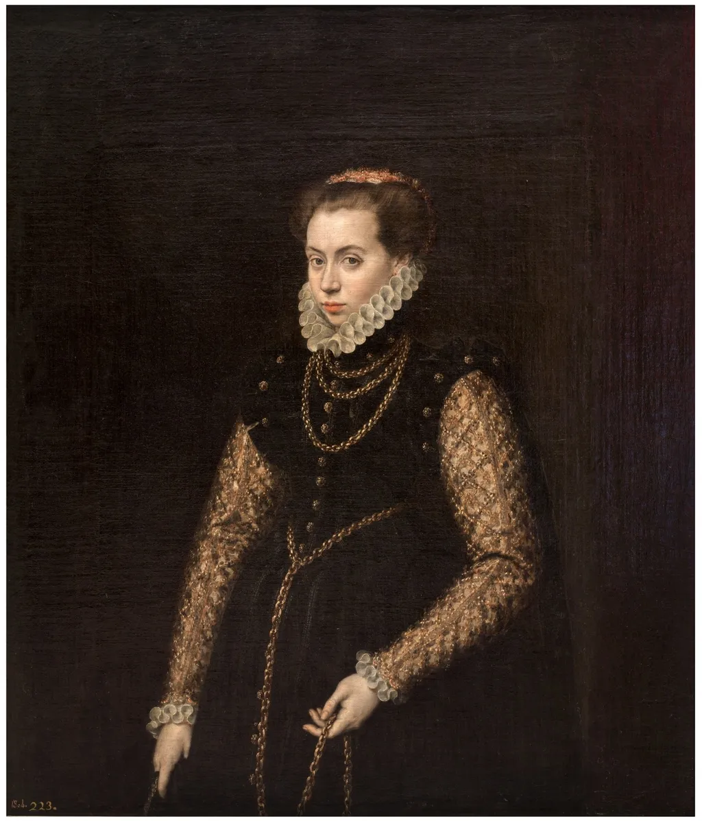 Lady with Gold Chains, by Antonis Mor, oil, 1560