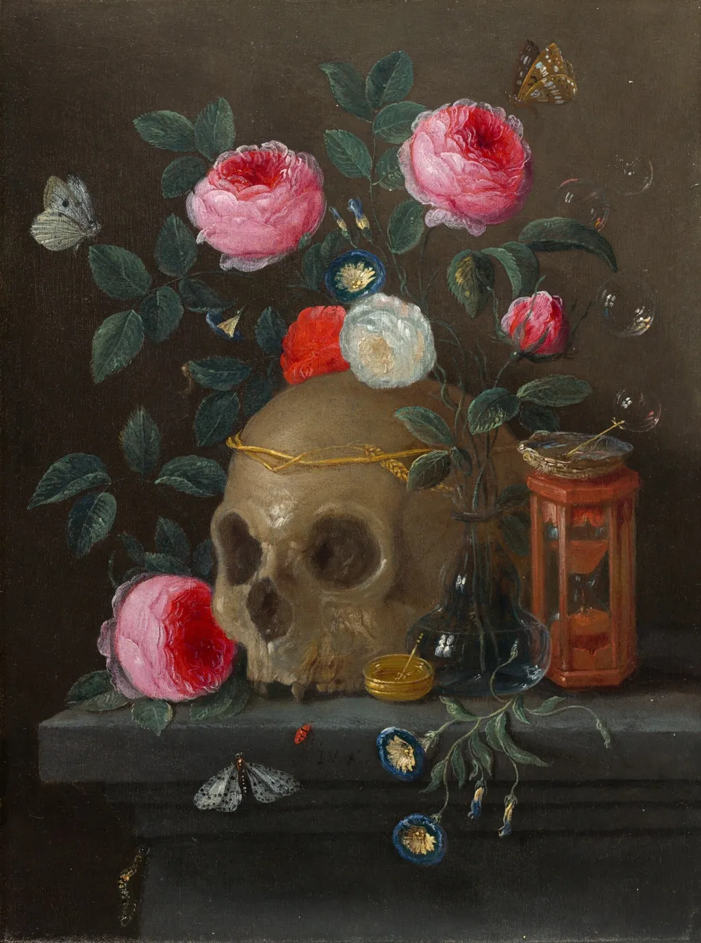 Vanitas Still Life, by Jan van Kessel the Elder, oil, 1668