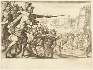 Taking of Bone, by Jacques Callot, ink, 1614