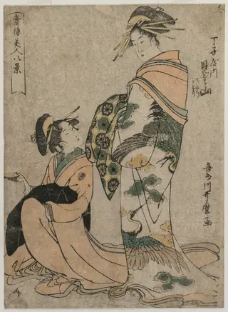 The Courtesan Misyama of Chojiya (from the series Eight Views of Beautiful Women of the Green Houses), by Kitagawa Utamaro, 1794