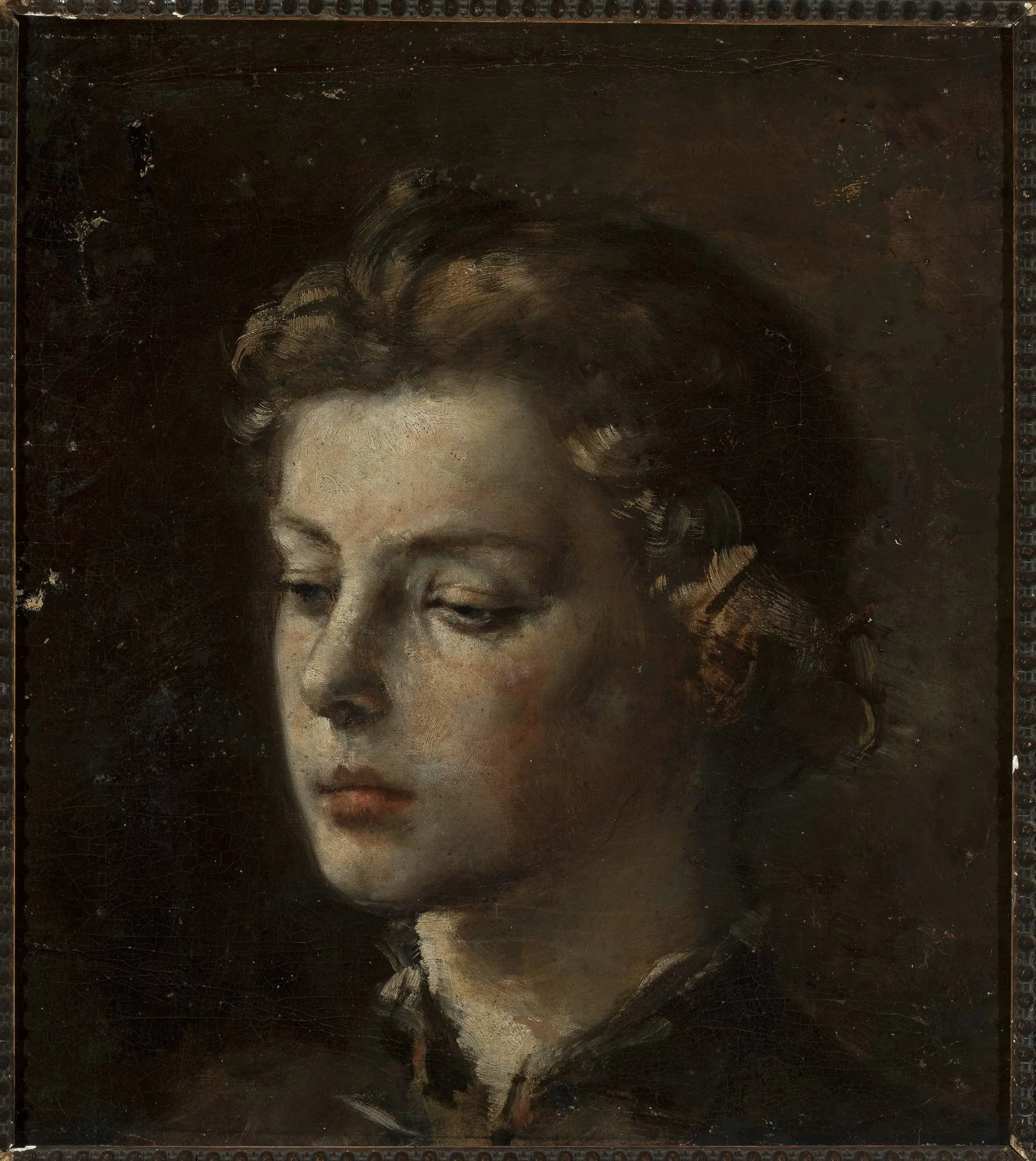 Portrait of a young girl, detail