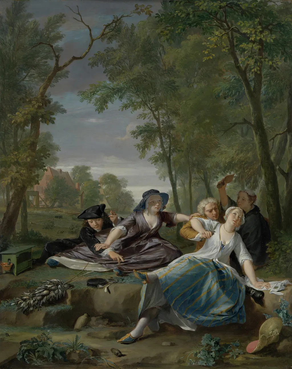 De vogelaars, by Nikolaas Verkolje, oil, 1738