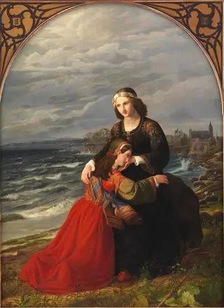 The Abandoned Daughters of the Lord High Constable, Stig Andersen Hvide, by Dankvart Dreyer, oil, 1839