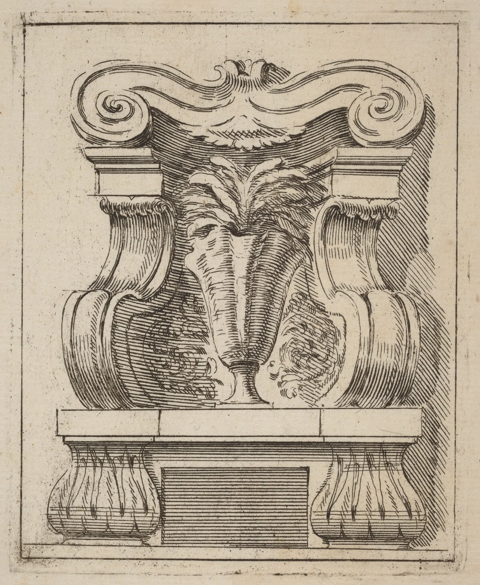 Architectural Motif with a Vase, detail