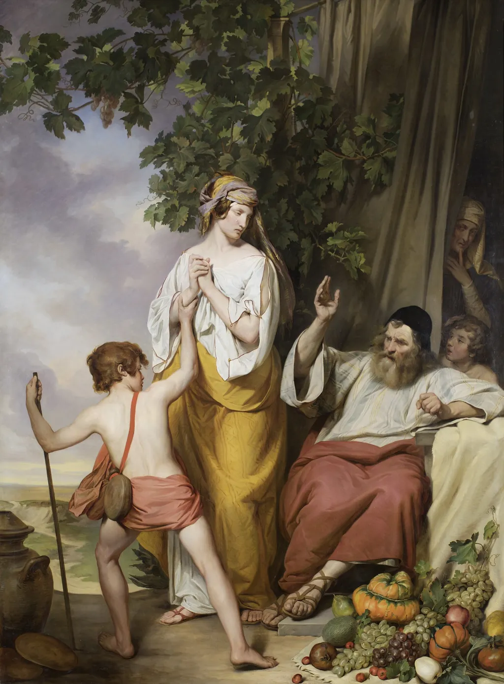 Abraham Rejects Hagar and Ishmael, by Josef Danhauser, oil, 1835