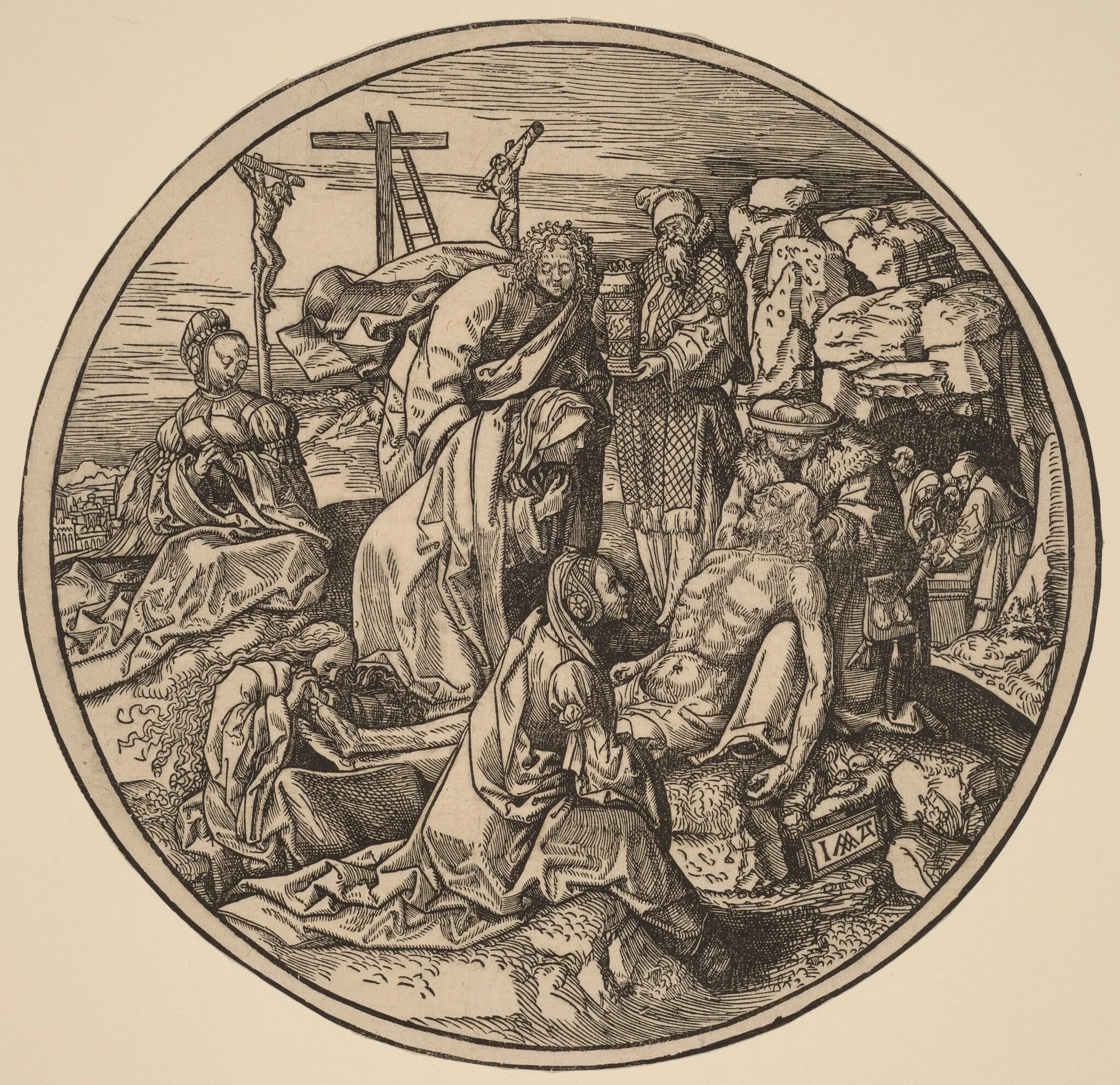 The Lamentation and Entombment, detail