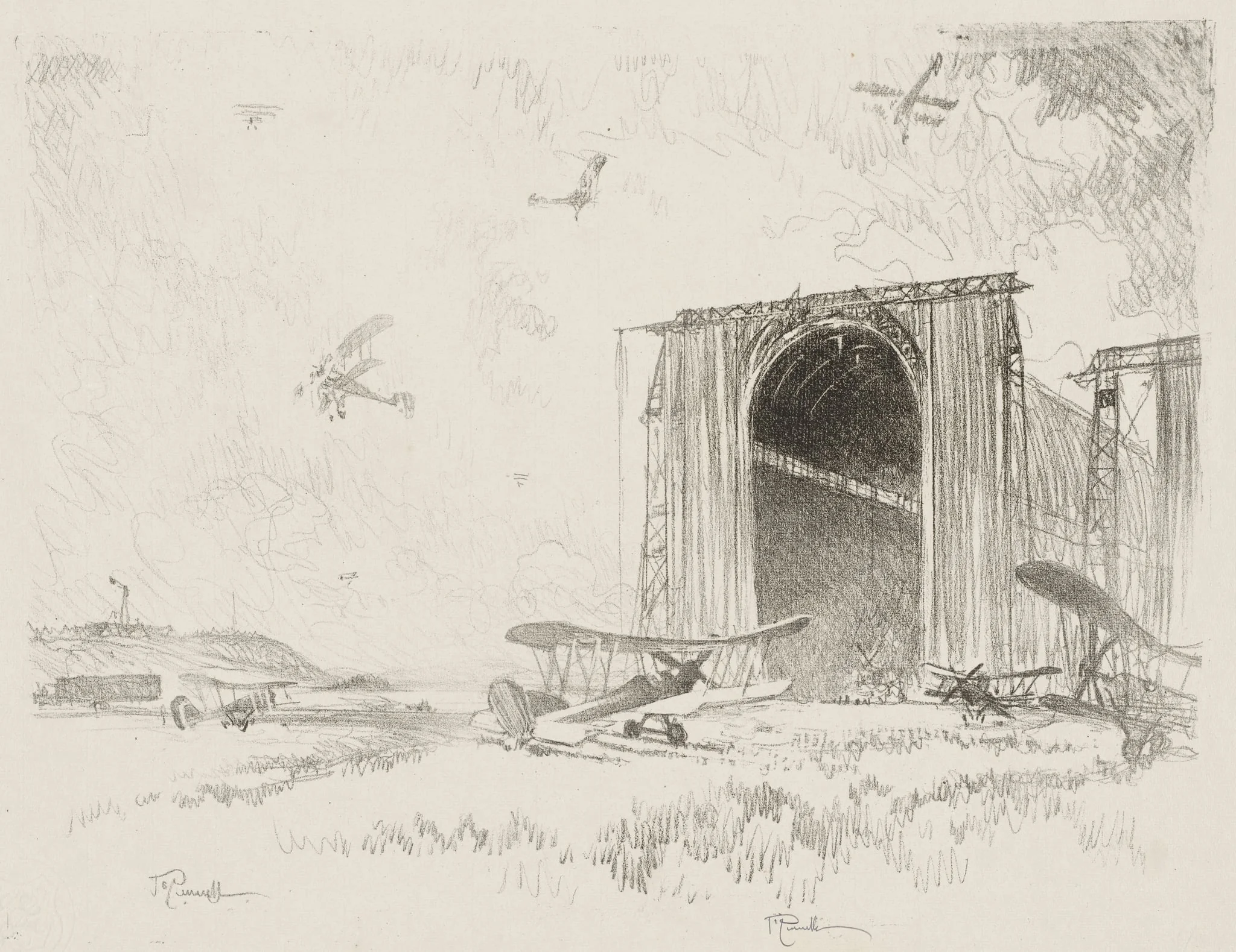 English War Work: The Balloon-Shed, detail