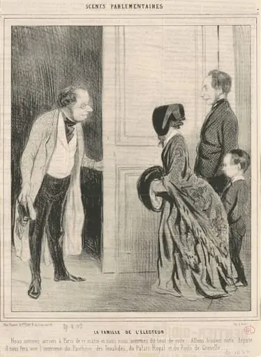 La famille de l'électeur, by Honoré Daumier, ink, 1843