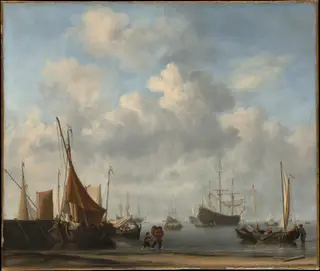 Entrance to a Dutch Port, by Willem van de Velde the Younger, oil, 1665